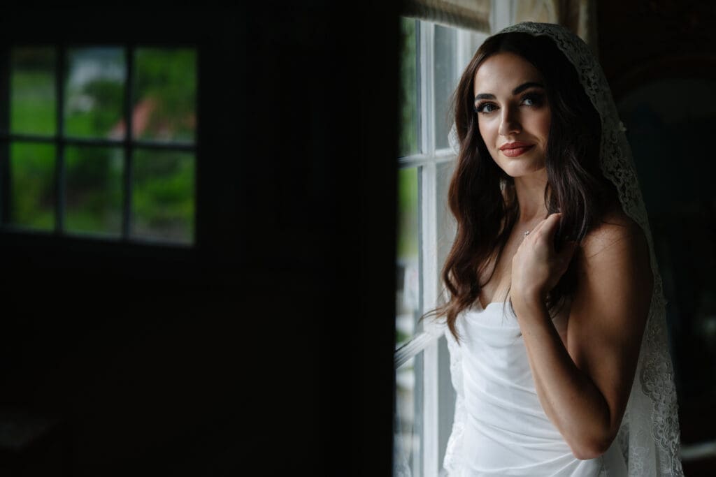 Bride getting ready for her wedding in New Jersey.